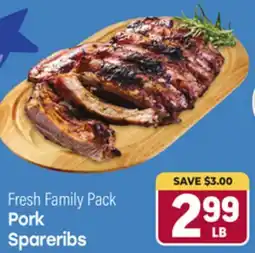 Tony’s Fresh Market Pork Spareribs offer