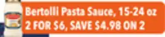 Tony’s Fresh Market Bertolli Pasta Sauce offer