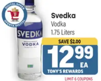 Tony’s Fresh Market Svedka Vodka offer