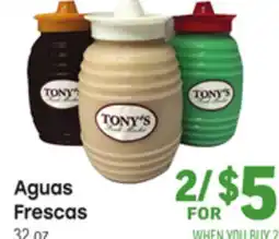 Tony’s Fresh Market Aguas Frescas offer