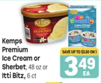 Tony’s Fresh Market Kemps Premium Ice Cream Sherbet, 48 oz or Itti Bitz, 6 ct offer