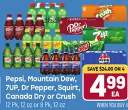 Tony’s Fresh Market Pepsi, Mountain Dew, 7UP, Dr Pepper, Squirt, Canada Dry or Crush offer
