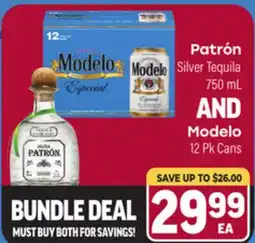 Tony’s Fresh Market Patrón Silver Tequila Silver Tequila, 750 AND Modelo Pk Cans offer