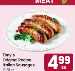 Tony’s Fresh Market Tony's Original Recipe Italian Sausages offer