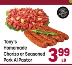 Tony’s Fresh Market Tony's Homemade Chorizo or Seasoned Pork Al Pastor offer