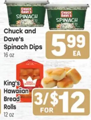 Tony’s Fresh Market Chuck and Dave's Spinach Dips offer