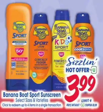 Jewel-Osco Banana Boat Sport Sunscreen offer