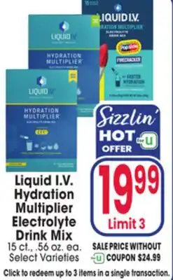 Jewel-Osco Liquid I.V. Hydration Hydration Multiplier Electrolyte Drink Mix offer