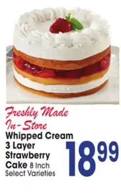 Jewel-Osco Whipped Cream 3 Layer Strawberry Cake offer
