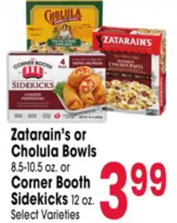 Jewel-Osco Zatarain's or Cholula Bowls 8.5-10.5 oz. or Corner Booth Sidekicks 12 oz offer