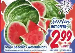Jewel-Osco Large Seedless Watermelons offer