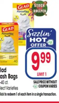 Jewel-Osco Glad Trash Bags offer