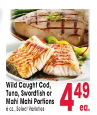 Jewel-Osco Wild Caught Cod, Tuna, Swordfish or Mahi Mahi Portions offer