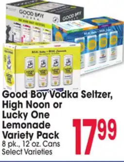 Jewel-Osco Good Boy Vodka Seltzer, High Noon or One Lucky Lemonade Variety Pack offer