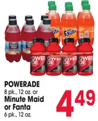 Jewel-Osco POWERADE 8 pk., 12 oz. or Minute Maid or Fanta 6 pk., 12 oz offer