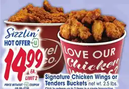 Jewel-Osco Signature Chicken Wings or Tenders Buckets offer