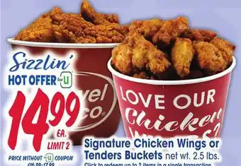 Jewel-Osco Signature Chicken Wings or Tenders Buckets offer