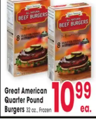 Jewel-Osco Great American Quarter Pound Burgers offer