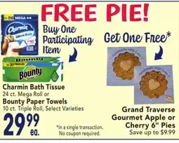 Jewel-Osco Charmin Bath Tissue 24 ct. Mega Roll or Bounty Paper Towels 10 ct. Triple Roll offer