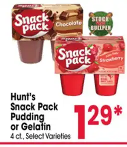 Jewel-Osco Hunt's Snack Pack Pudding or Gelatin offer