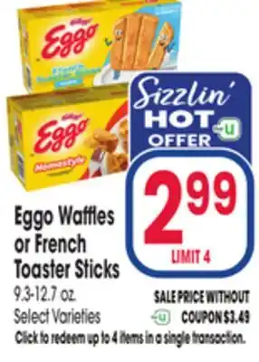 Jewel-Osco Eggo Waffles or French Toaster Sticks offer