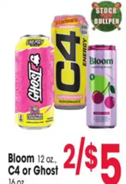 Jewel-Osco Bloom 12 oz., C4 or Ghost 16 oz offer