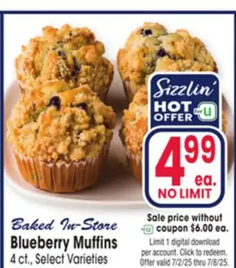 Jewel-Osco Blueberry Muffins offer