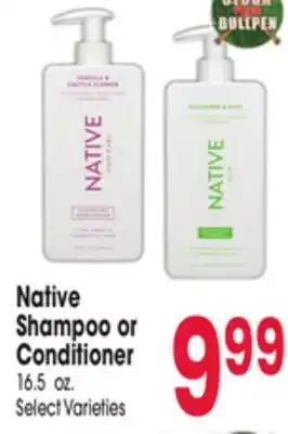 Jewel-Osco Native Shampoo or Conditioner offer
