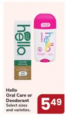 Jewel-Osco Hello Oral Care or Deodorant offer
