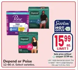 Jewel-Osco Depend or Poise offer