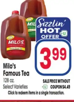 Jewel-Osco Milo's Famous Tea offer