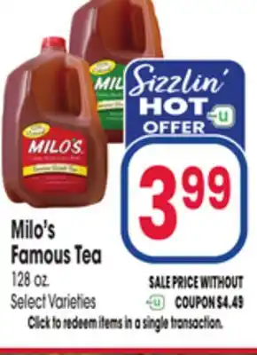 Jewel-Osco Milo's Famous Tea offer