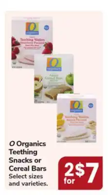 Jewel-Osco O Organics Teething Snacks or Cereal Bars offer