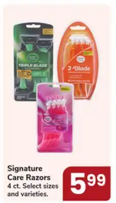 Jewel-Osco Signature Care Razors offer