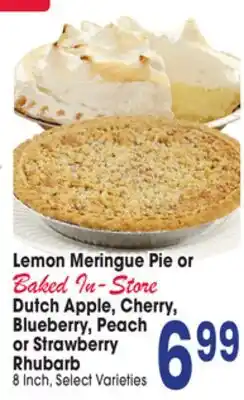 Jewel-Osco Lemon Meringue Pie or Baked In-Store Dutch Apple, Cherry, Blueberry, Peach or Strawberry Rhubarb offer