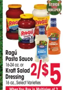 Jewel-Osco Ragú Pasta Sauce 16-24 oz. or Kraft Salad Dressing 16 oz offer