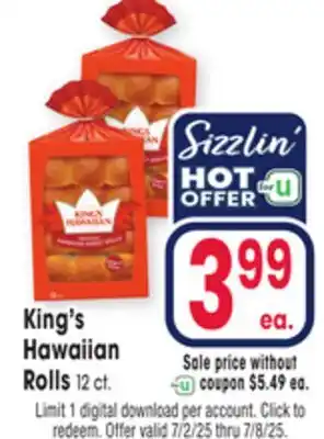 Jewel-Osco King's Hawaiian Rolls offer