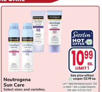 Jewel-Osco Neutrogena Sun Care offer