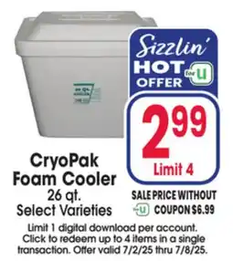 Jewel-Osco CryoPak Foam Cooler offer