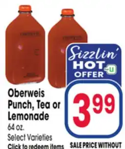 Jewel-Osco Oberweis Punch, Tea or Lemonade offer