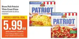 Mariano's Brew Pub Patriot Thin Crust Pizza offer