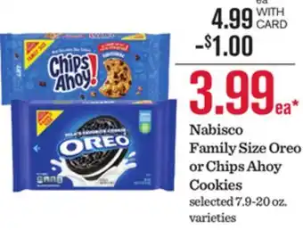 Mariano's Nabisco Family Size Oreo or Chips Ahoy Cookies offer