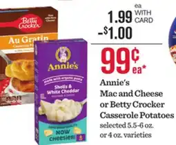 Mariano's Annie's Mac and Cheese or Betty Crocker Casserole Potatoes offer