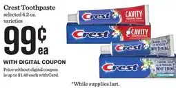 Mariano's Crest Toothpaste offer