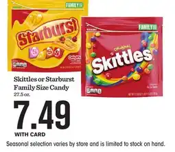 Mariano's Skittles or Starburst Family Size Candy offer