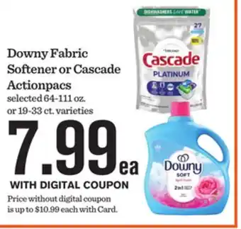 Mariano's Downy Fabric Softener or Cascade Actionpacs offer