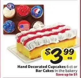 Winn Dixie Hand Decorated Cupcakes or Bar Cakes offer
