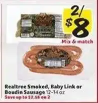 Winn Dixie Realtree Smoked, Baby Link or Boudin Sausage offer