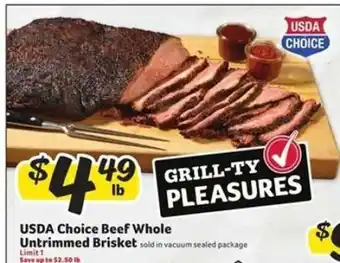 Winn Dixie USDA Choice Beef Whole Untrimmed Brisket offer