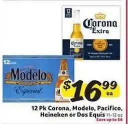 Winn Dixie 12 Pk Corona, Modelo, Pacifico, Heineken or Dos Equis offer